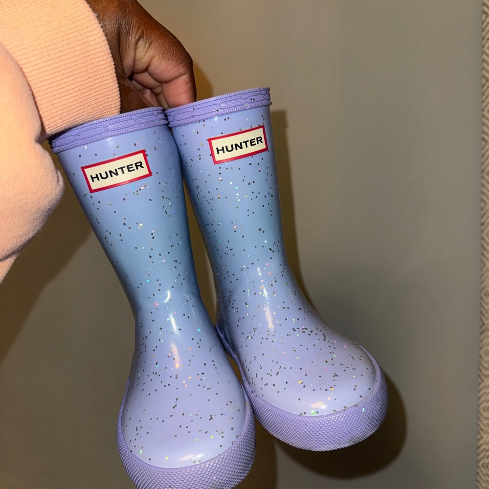 Hunter Kids' Lavender Glitter Boots